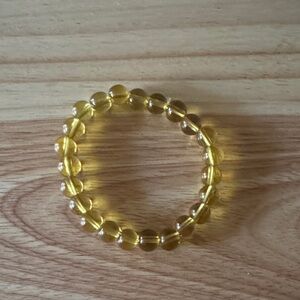 Yellow Glass Bead Stretch Bracelet - Women Jewelry